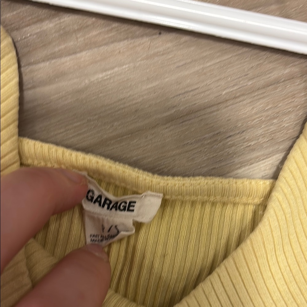 Yellow Ribbed Women's Top - Picture 2 of 2